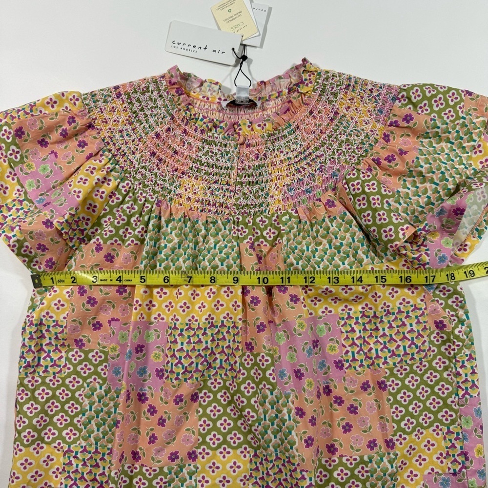 New Current Air Patchwork Flutter Sleeve Top NWT - image 7